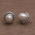 Cultured pearl button earrings, 'Temple Domes' - Cultured Pearl and Sterling Silver Button Earrings from Bali (image 2b) thumbail