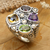Gold accented multi-gemstone cocktail ring, 'Rainbow Palace' - Gold Accent Multi-Gemstone Cocktail Ring from Bali (image 2) thumbail