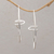 Sterling silver half-hoop earrings, 'Dancing Spirals' - Sterling Silver Half-Hoop Earrings from Bali (image 2b) thumbail