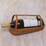 Pandan leaf wine bottle holder, 'Natural Companion' - Handcrafted Pandan Leaf Bottle Holder from Bali