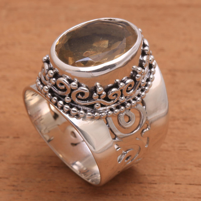 Vintage Scarf Ring Sterling Silver Scarf Ring Bali Silver 