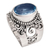 Blue topaz single stone ring, 'Glorious Vines' - Blue Topaz and Sterling Silver Single Stone Ring from Bali