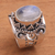 Rainbow moonstone cocktail ring, 'Glorious Vines' - Rainbow Moonstone and Sterling Silver Single Stone Ring thumbail