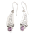 Amethyst dangle earrings, 'Beautiful Vines' - Amethyst and 925 Silver Vine Motif Dangle Earrings from Bali thumbail