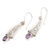 Amethyst dangle earrings, 'Beautiful Vines' - Amethyst and 925 Silver Vine Motif Dangle Earrings from Bali (image 2c) thumbail