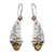 Citrine dangle earrings, 'Beautiful Vines' - Citrine and 925 Silver Vine Motif Dangle Earrings from Bali thumbail