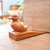 Wood doorstop, 'Helpful Duck in Brown' - Handcrafted Suar Wood Duck Doorstop in Brown from Bali