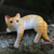 Wood sculpture, 'Orange Cat Relaxes' - Painted Wood Hanging Sculpture of an Orange Cat from Bali (image 2) thumbail