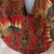 Bolso de hombro de algodón batik - Bolso de hombro de algodón batik con motivo de pájaro en color burdeos de Bali