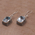 Blue topaz dangle earrings, 'Temple Gleam' - Blue Topaz and Sterling Silver Dangle Earrings from Bali (image 2d) thumbail