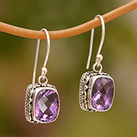 Featured review for Amethyst dangle earrings, Temple Gleam