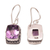 Amethyst dangle earrings, 'Temple Gleam' - Amethyst and Sterling Silver Dangle Earrings from Bali (image 2d) thumbail