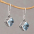 Blue topaz dangle earrings, 'Eyes of Pura' - Blue Topaz and Silver Bubble Motif Dangle Earrings from Bali (image 2b) thumbail