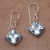 Blue topaz dangle earrings, 'Eyes of Pura' - Blue Topaz and Silver Bubble Motif Dangle Earrings from Bali (image 2c) thumbail