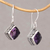 Amethyst dangle earrings, 'Eyes of Pura' - Amethyst and Silver Bubble Motif Dangle Earrings from BAli (image 2b) thumbail