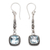 Blue topaz dangle earrings, 'Majestic Gleam' - Faceted Blue Topaz and 925 Silver Dangle Earrings from Bali thumbail