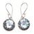 Blue topaz dangle earrings, 'Iridescent Circles' - Round Blue Topaz and Silver Dangle Earrings from Bali thumbail