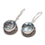 Blue topaz dangle earrings, 'Iridescent Circles' - Round Blue Topaz and Silver Dangle Earrings from Bali (image 2e) thumbail
