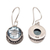 Blue topaz dangle earrings, 'Iridescent Circles' - Round Blue Topaz and Silver Dangle Earrings from Bali (image 2f) thumbail