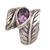 Amethyst cocktail ring, 'Leafy Caress' - Amethyst and Silver Leaf Design Cocktail Ring from Bali (image 2c) thumbail