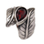 Garnet cocktail ring, 'Leafy Caress' - Garnet and Silver Leaf Design Cocktail Ring from Bali thumbail