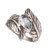 Blue topaz cocktail ring, 'Leafy Caress' - Blue Topaz and Sterling Silver Leaf Cocktail Ring from Bali thumbail