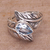 Blue topaz cocktail ring, 'Leafy Caress' - Blue Topaz and Sterling Silver Leaf Cocktail Ring from Bali (image 2b) thumbail