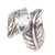 Blue topaz cocktail ring, 'Leafy Caress' - Blue Topaz and Sterling Silver Leaf Cocktail Ring from Bali (image 2d) thumbail