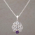 Amethyst pendant necklace, 'Jeweled Mystery' - Amethyst and Sterling Silver Pendant Necklace from Bali