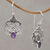 Amethyst dangle earrings, 'Jeweled Mystery' - Amethyst and Sterling Silver Dangle Earrings from Bali