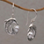 Cultured pearl dangle earrings, 'Dolphin Gift' - Cultured Pearl Dolphin Dangle Earrings from Bali (image 2b) thumbail