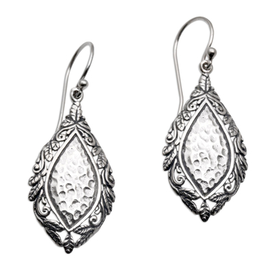 Pendientes colgantes de plata de ley - Pendientes colgantes brillantes de plata esterlina de Bali