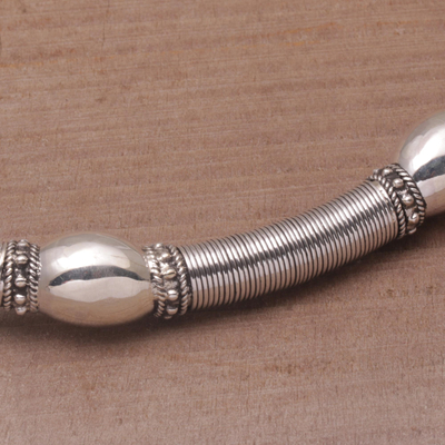 collar de plata esterlina - Collar de plata esterlina con motivo de burbujas y puntos