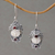 Garnet dangle earrings, 'Celuk Prince' - Garnet and Cow Bone Sterling Silver Celuk Dangle Earrings (image 2) thumbail