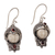 Garnet dangle earrings, 'Celuk Prince' - Garnet and Cow Bone Sterling Silver Celuk Dangle Earrings thumbail