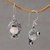 Garnet dangle earrings, 'Celuk Prince' - Garnet and Cow Bone Sterling Silver Celuk Dangle Earrings (image 2b) thumbail