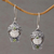 Peridot dangle earrings, 'Celuk Prince' - Peridot and Cow Bone Sterling Silver Celuk Dangle Earrings (image 2) thumbail