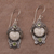Peridot dangle earrings, 'Celuk Prince' - Peridot and Cow Bone Sterling Silver Celuk Dangle Earrings