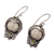 Peridot dangle earrings, 'Celuk Prince' - Peridot and Cow Bone Sterling Silver Celuk Dangle Earrings (image 2d) thumbail