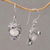 Amethyst dangle earrings, 'Celuk Prince' - Amethyst and Cow Bone Sterling Silver Celuk Dangle Earrings (image 2b) thumbail
