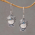 Blue topaz dangle earrings, 'Celuk Prince' - Blue Topaz and Cow Bone Sterling Silver Dangle Earrings (image 2) thumbail