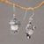Blue topaz dangle earrings, 'Celuk Prince' - Blue Topaz and Cow Bone Sterling Silver Dangle Earrings (image 2b) thumbail