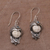 Blue topaz dangle earrings, 'Celuk Prince' - Blue Topaz and Cow Bone Sterling Silver Dangle Earrings (image 2c) thumbail