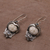 Blue topaz dangle earrings, 'Celuk Prince' - Blue Topaz and Cow Bone Sterling Silver Dangle Earrings (image 2d) thumbail
