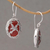 Carnelian dangle earrings, 'Nature's Freedom' - Carnelian and Sterling Silver Hummingbird Dangle Earrings (image 2b) thumbail