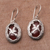 Carnelian dangle earrings, 'Nature's Freedom' - Carnelian and Sterling Silver Hummingbird Dangle Earrings