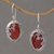 Carnelian dangle earrings, 'Dreamy Forest' - Carnelian and Sterling Silver Floral Dangle Earrings thumbail