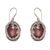 Carnelian dangle earrings, 'Dreamy Forest' - Carnelian and Sterling Silver Floral Dangle Earrings thumbail