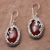 Carnelian dangle earrings, 'Dreamy Forest' - Carnelian and Sterling Silver Floral Dangle Earrings (image 2c) thumbail