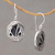 Onyx dangle earrings, 'Floral Plains' - Balinese Onyx and Sterling Silver Calla Lily Dangle Earrings (image 2b) thumbail